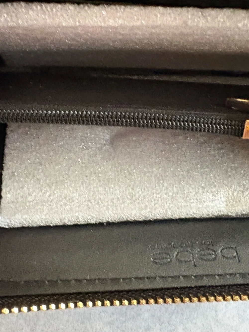 bebe Black Wallet with Gold Medallion